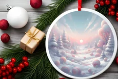 Round Christmas Ornament Sublimation|Clipart Product Image 2