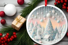 Round Christmas Ornament Sublimation|Clipart Product Image 2