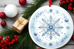 Round Christmas Ornament Sublimation|Clipart Product Image 2