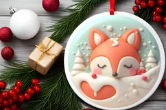 Round Christmas Ornament Sublimation|Clipart Product Image 2