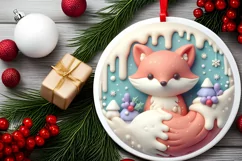 Round Christmas Ornament Sublimation|Clipart Product Image 2