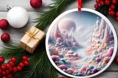 Round Christmas Ornament Sublimation|Clipart Product Image 2