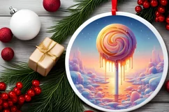 Round Christmas Ornament Sublimation|Clipart Product Image 2