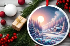 Festive Candy Christmas Ornament Sublimation PNG Product Image 2