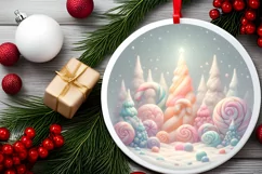 Colorful Candy Christmas Ornament Sublimation PNG Product Image 2