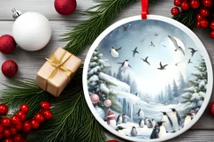 Round Christmas Ornament Sublimation|Clipart Product Image 2