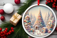 Detailed Christmas Scene Candy Image PNG Product Image 1