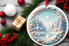 Elegant Candy Christmas Ornament Sublimation PNG Product Image 1