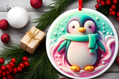 Round Christmass Ornament Sublimation|Clipart Product Image 2