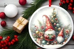 Christmas Gnome Round Ornament PNG Product Image 2