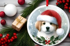 Centered Dog Christmas Ornament Sublimation PNG Product Image 2