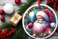 Round Christmas Ornament Sublimation|Clipart Product Image 2