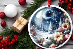 Flowers Round Ornament Sublimation PNG Product Image 2