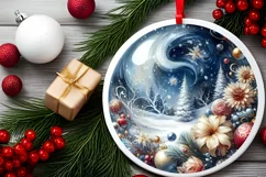 Flowers Round Ornament Sublimation PNG Product Image 2