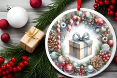 Gift Round Ornament Sublimation PNG Product Image 2