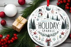 Round Christmas Ornament Sublimation|Clipart Product Image 2