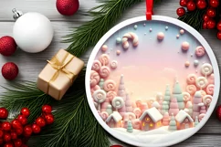 Round Christmas Ornament Sublimation|Clipart Product Image 2