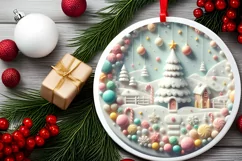 Round Christmas Ornament Sublimation|Clipart Product Image 2