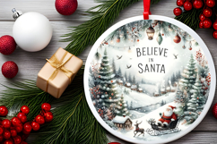 Round Christmass Ornament Sublimation|Clipart Product Image 2