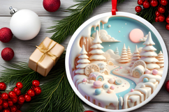 Round Christmass Ornament Sublimation|Clipart Product Image 2
