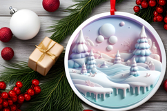 Round Christmass Ornament Sublimation|Clipart Product Image 2