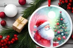 Colorful Santa Christmas Image PNG Product Image 2