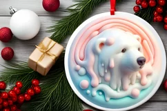 Round Christmas Ornament Sublimation|Clipart Product Image 2