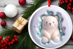 Round Christmas Ornament Sublimation|Clipart Product Image 2