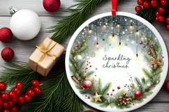 Round Christmas Ornament Sublimation|Clipart Product Image 2