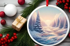 Round Christmas Ornament Sublimation|Clipart Product Image 2