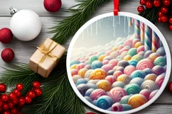 Round Christmas Ornament Sublimation|Clipart Product Image 2