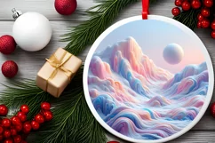 Round Christmas Ornament Sublimation|Clipart Product Image 2