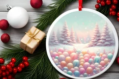 Round Christmas Ornament Sublimation|Clipart Product Image 2
