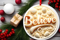 Believe Type Treatment Christmas Ornament Sublimation PNG Product Image 2
