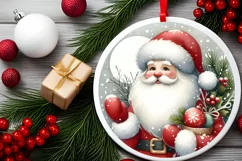 Santa Christmas Ornament Sublimation PNG Product Image 2