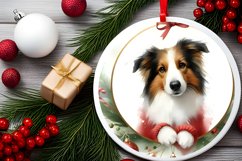 Centered Dog Christmas Ornament Sublimation PNG Product Image 1