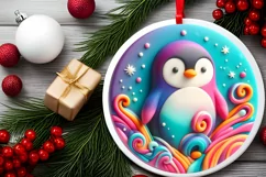 Round Christmas Ornament Sublimation|Clipart Product Image 2
