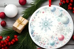 Round Christmas Ornament Sublimation|Clipart Product Image 2