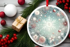 Round Christmas Ornament Sublimation|Clipart Product Image 2