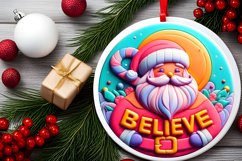 Santa Type Treatment Christmas Ornament Sublimation PNG Product Image 2