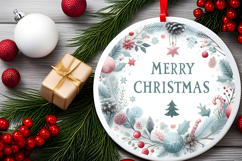 Round Christmass Ornament Sublimation|Clipart Product Image 2