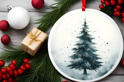 Round Christmas Ornament Sublimation|Clipart Product Image 1
