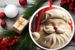 Santa Type Treatment Christmas Ornament Sublimation PNG Product Image 2