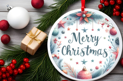 Round Christmass Ornament Sublimation|Clipart Product Image 2