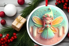 Christmas Fairy Ornament Sublimation PNG Product Image 2