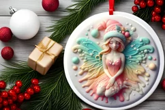 Christmas Fairy Ornament Sublimation PNG Product Image 2