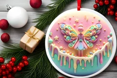 Round Christmas Ornament Sublimation|Clipart Product Image 2