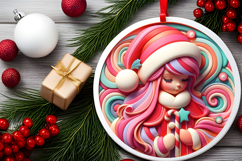 Round Christmass Ornament Sublimation|Clipart Product Image 2