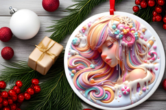 Round Christmass Ornament Sublimation|Clipart Product Image 2