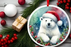 Colorful Polar Bear Christmas PNG Product Image 1